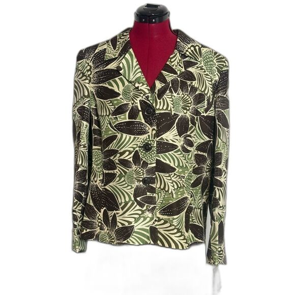 NWT Kasper Skirt Suit 100% Silk Size 16 Forest Multi 2-Piece Set Blazer & Skirt - Picture 5 of 16